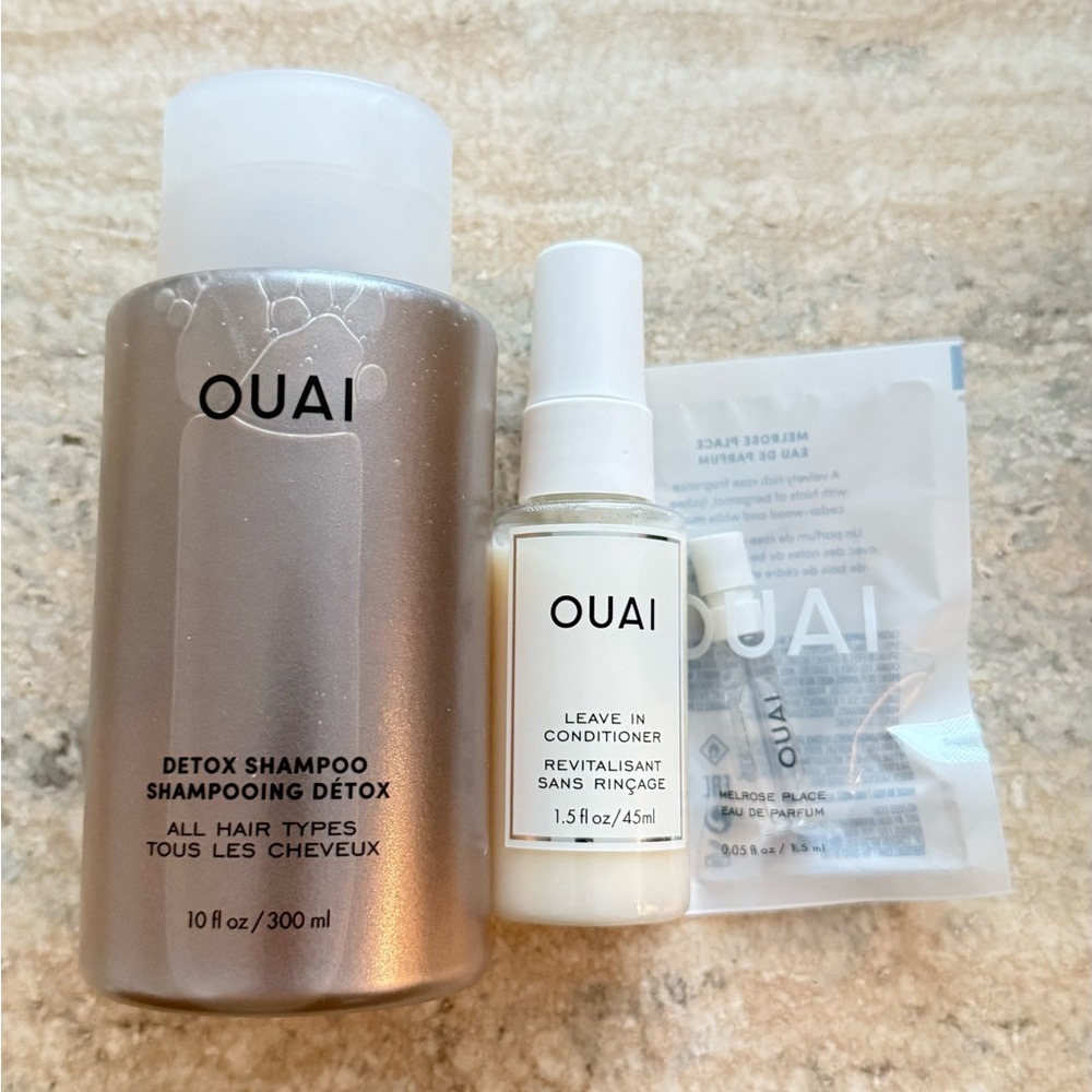 OUAI Haircare Bundle – Detox Shampoo + Leave-In Conditioner + Samples